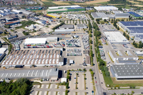 istock Big Industrial District, Aerial View 1306543956