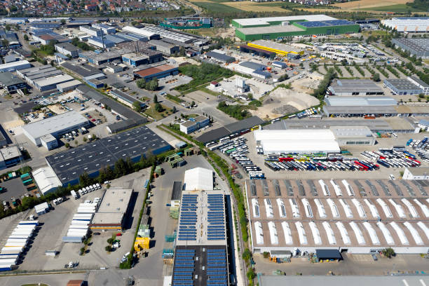istock Big Industrial District, Aerial View 1306544066