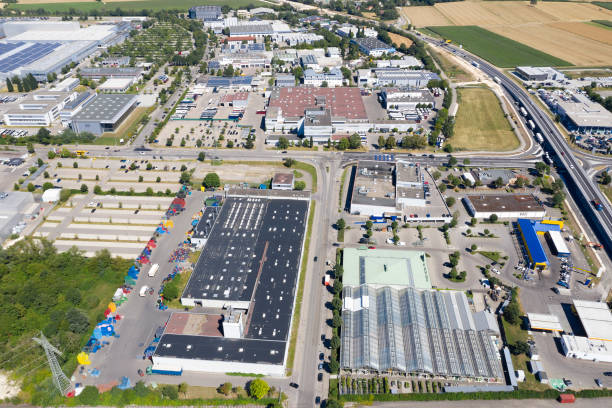 istock Industrial District, Aerial View 1306544383