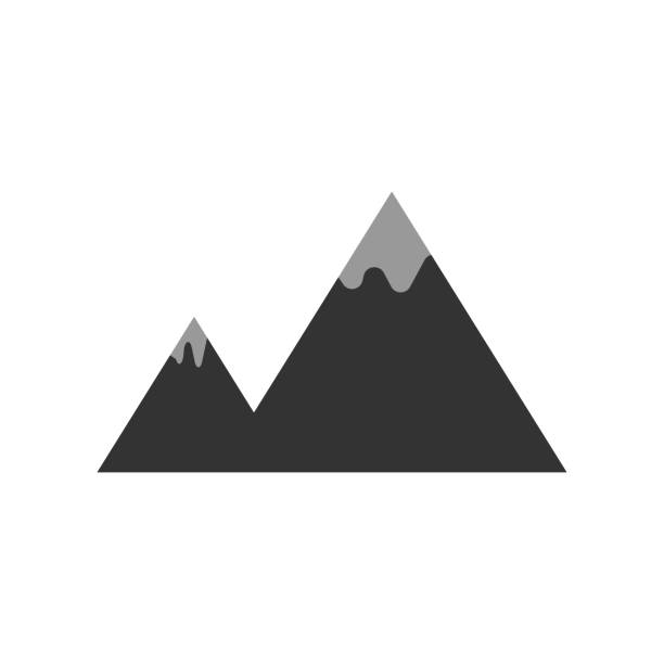 Mountain flat icon. Mountaineer symbol. Alphinist travel sign. Logo design element Mountain flat icon. Mountaineer symbol. Alphinist travel sign. Logo design element dag stock illustrations