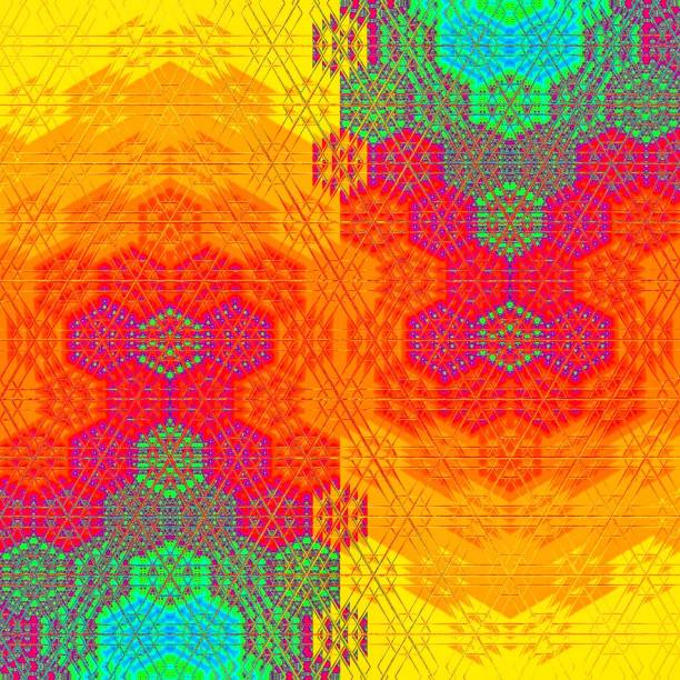 The rainbow is well represented in this fractal design. Bright, cheerful, bold with a sunny glow.