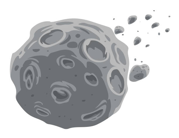 Asteroids, isolated on white Vector Asteroids, isolated on white clip art of a meteoroids stock illustrations