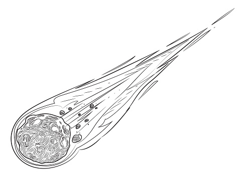 Vector Flame meteorite Drawing