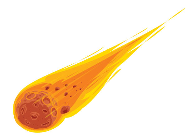 Flame meteorite Vector Flame meteorite asteroid stock illustrations