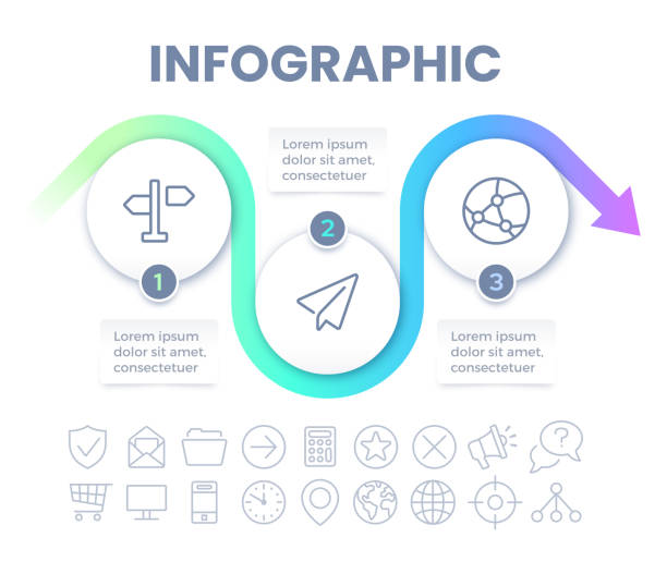 illustrations, cliparts, dessins animés et icônes de cercles infographiques fond abstrait - change organization order business