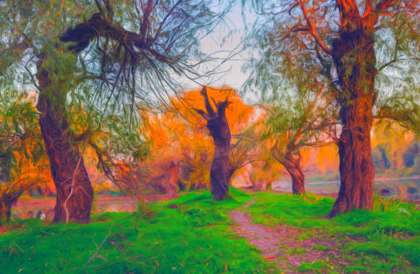 istock Oil landscape painting 1306553020