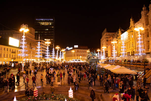 istock Ban Jelacic square during Christmas time, Zagreb, Croatia 1306553815
