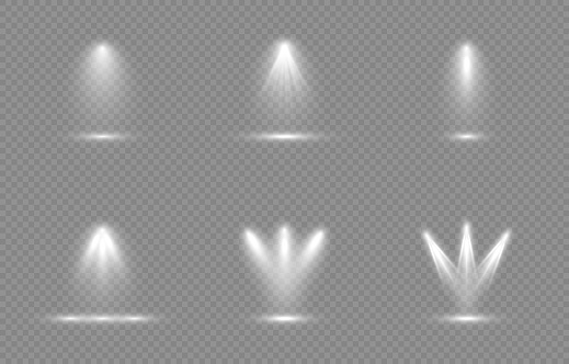 Vector Set Of Light Light Source Studio Lighting Walls Light Beams ...