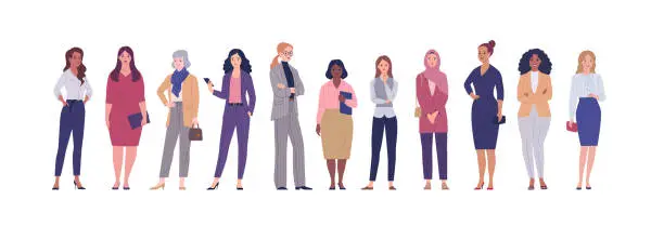 Vector illustration of Business women collection.