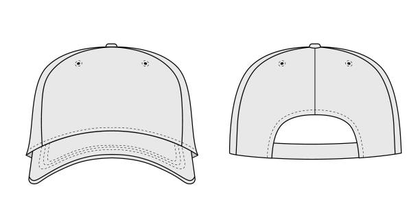 schlichte baseballkappe - kopfbedeckung stock-grafiken, -clipart, -cartoons und -symbole