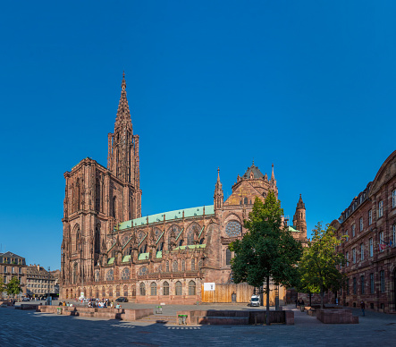 Strasbourg, France, September 21, 2020: Cathedral of our lady of strasbourg in France