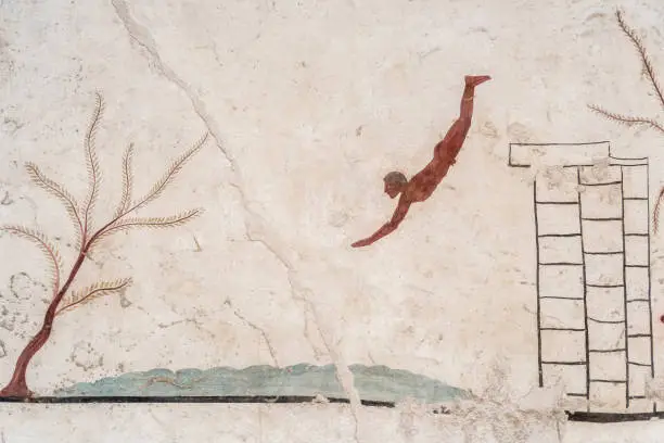 Ancient Greek Fresco: Diver's Tomb, Paestum
