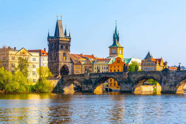 istock Charles bridge and Vltava river in Prague, Czech Republic 1306560651