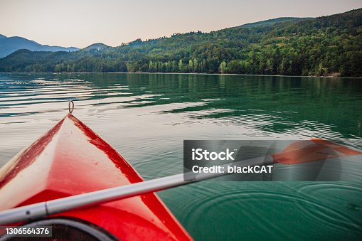 istock Recreation in a kayak on the lake 1306564376