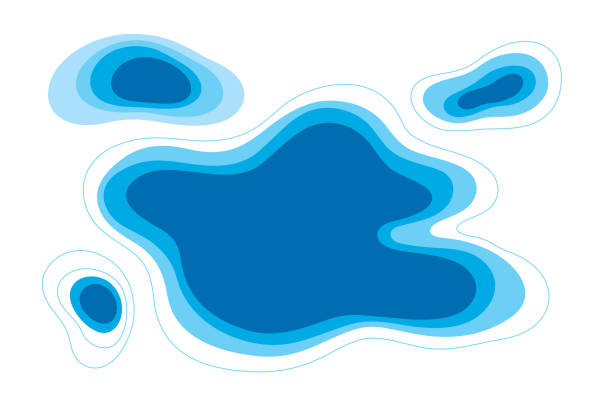 ilustraciones, imágenes clip art, dibujos animados e iconos de stock de elemento de diseño abstracto del agua - puddle