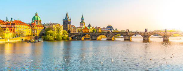 istock Charles bridge and Vltava river in Prague, Czech Republic 1306571925