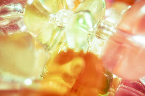Transparent crystals portrayed from an extremely close distance.