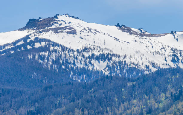 istock Snow melts on the mountain peaks, sunny spring day. 1306587322