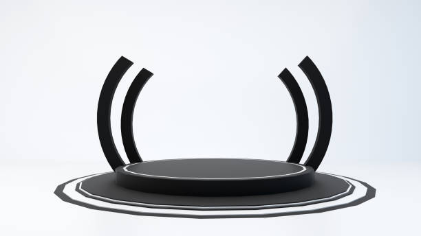 istock Black podium 3D Render for Show product 1306597677
