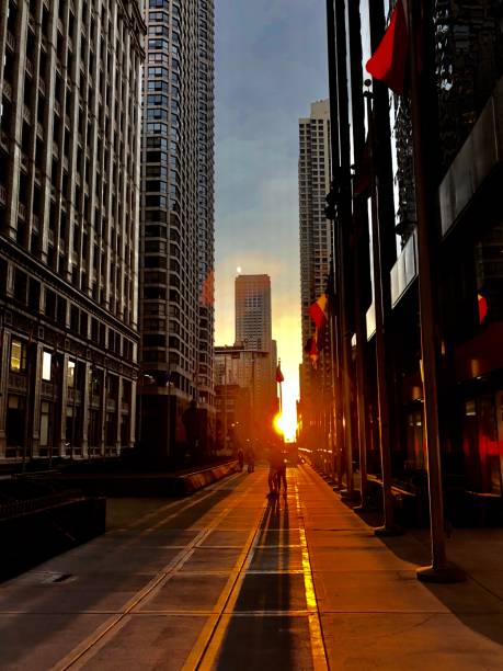 istock Sunset in the street 1306598897