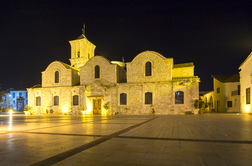 Iglesia de San Lázaro por la noche. Larnaca, Chipre photo
