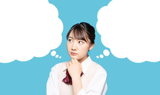 istock Thinking asian high school girl. 1306611120