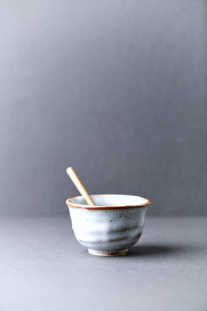 istock Traditional, handcrafted ceramic on gray background. Soft focus. Copy space. 1306617690