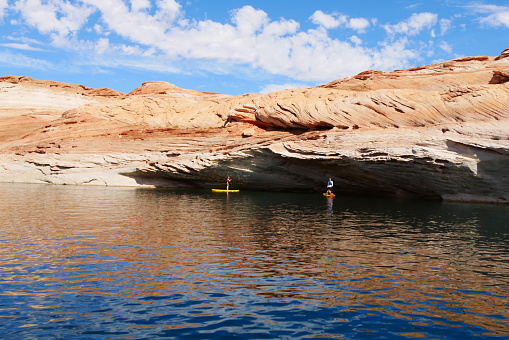 Group of tourist kayak on Lake Powell, Page, Arizona, USA