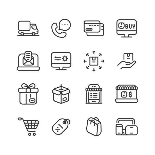 Vector illustration of Support, E-Commerce, Shopping, Delivery, Store Icon Design