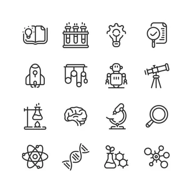 Vector illustration of Science, Chemistry, Innovation, Astronomy, Atom, Experiement Icon Design