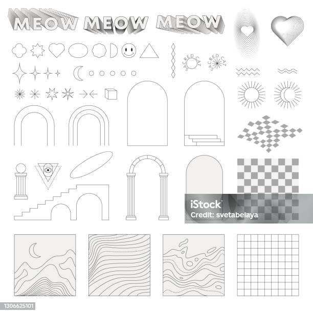 Line Asset Design Linear Design Assets Stock Illustration - Download Image Now - Abstract ...