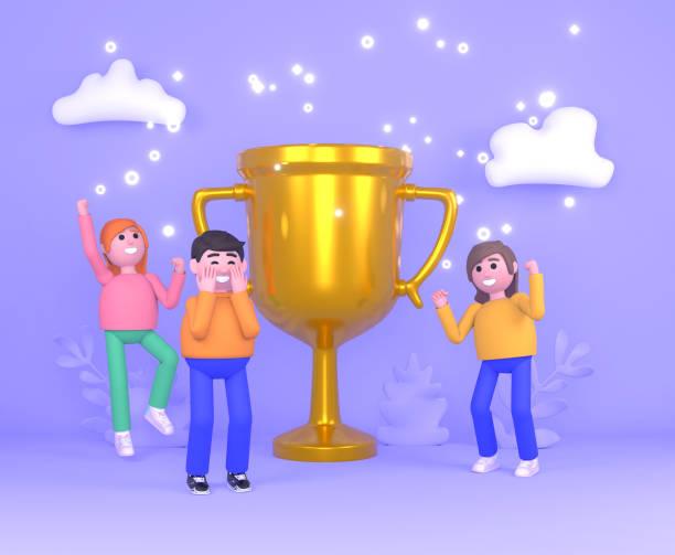 istock Celebrate victory, win prize, take first place 1306631361