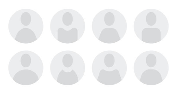 анонимные общие значки пользователей. векторная иллюстрация. - profile avatar men human face stock illustrations