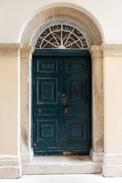 istock Greece Corfu Town traditionnal door 1306633642