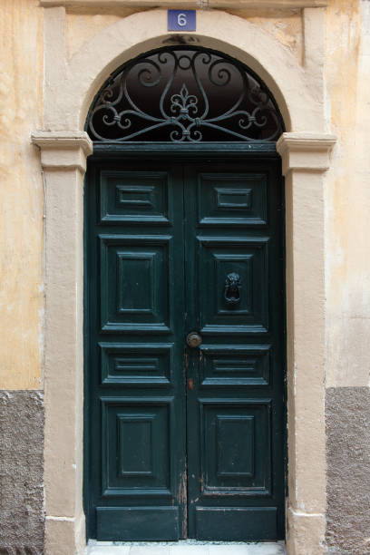 istock Greece Corfu Town traditionnal door 1306635294