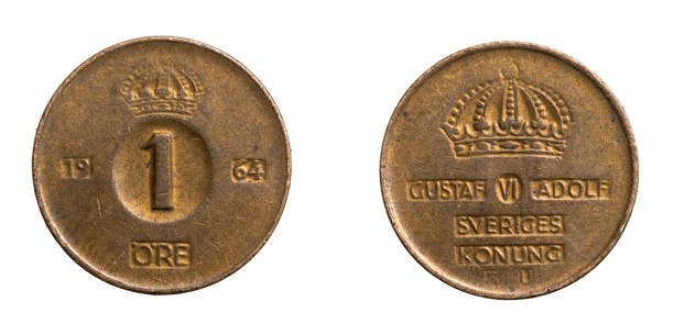 istock Sweden one ore coin on a white isolated background 1306636395