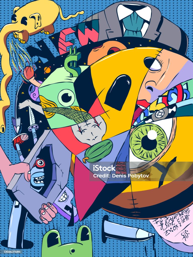 Surreal Cartoon Illustration Of Doodles Stock Illustration - Download Image Now - Psychedelic, Illustration, Art - iStock Surreal Cartoon Illustration Of Doodles Stock Illustration - Download Image Now - Psychedelic, Illustration, Art - iStock