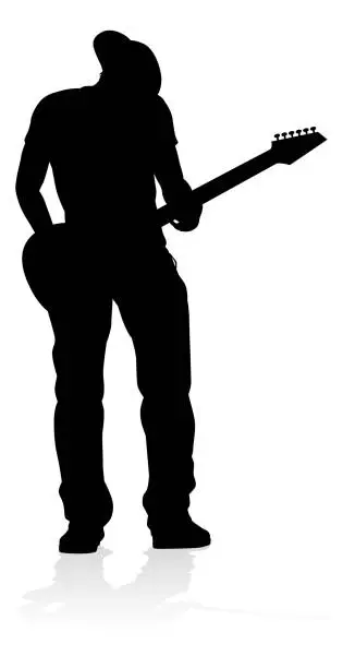 Vector illustration of Guitarist Musician Silhouette
