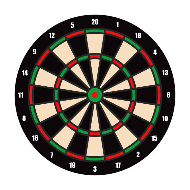 カラーダーツボードターゲット。スポーツ競技のための機器。ベクトル - dartboard sport scoreboard number点のイラスト素材／クリップアート素材／マンガ素材／アイコン素材