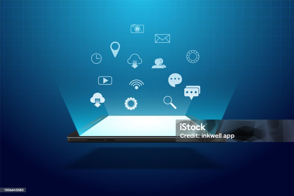 Mobile Display Vector Smartphone Mobile Screen With Technology Mobile Display Light Stock ...