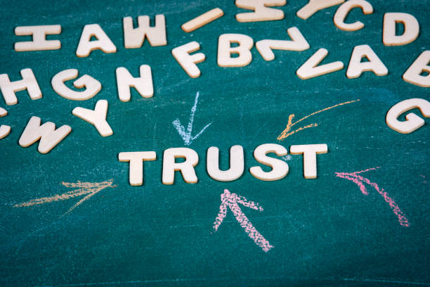 istock TRUST. Business concept. Green chalk board background 1306644732