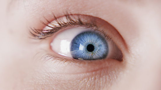 Cropped shot of a teenage girl’s blue eye