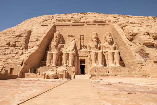 The Front of the Abu Simbel Temple, Aswan, Egypt, Africa