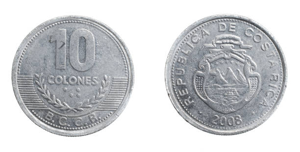 istock Costa Rica ten colones coin on a white isolated background 1306645310