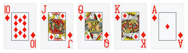 istock Royal Flush of Diamonds - isolated on white 1306648819