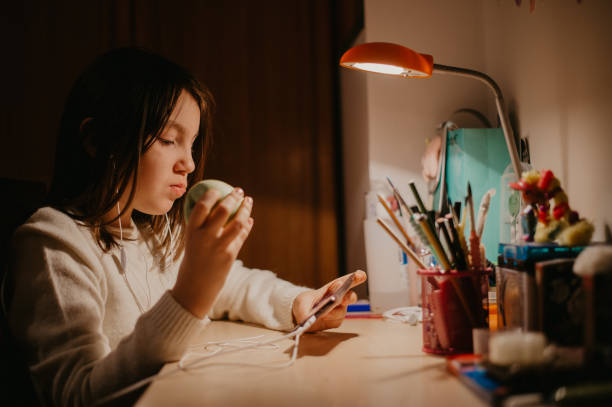 istock Girl using phone and listening music 1306649183