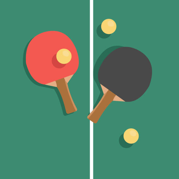 ping pong schläger - indoor tennis illustrations stock-grafiken, -clipart, -cartoons und -symbole