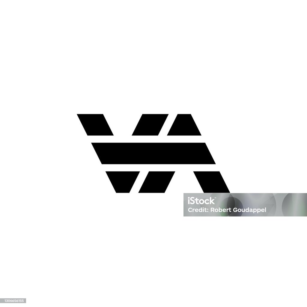 Vector Logo Letters Va Horizontal Stripe Stock Illustration - Download ...