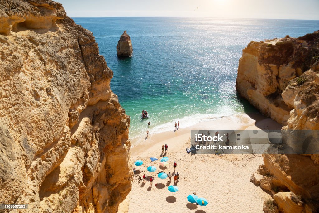 Beach in Lagos - Algarve Portugal Beach in Lagos - Algarve region in Portugal. Algarve Stock Photo