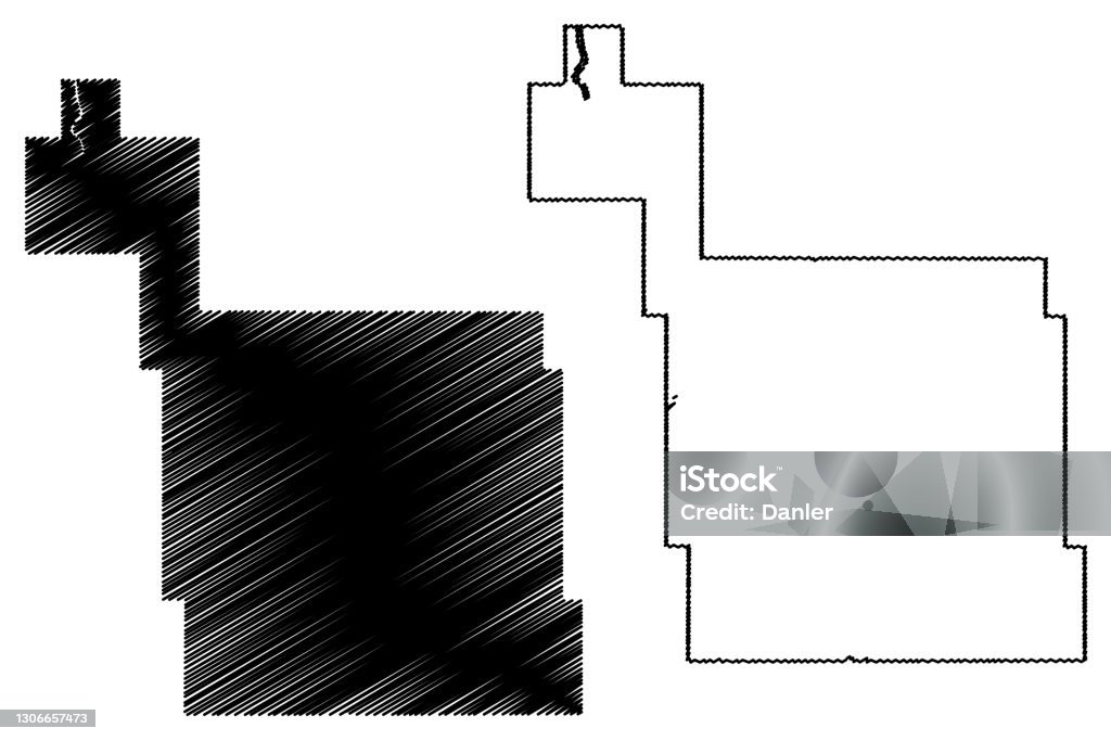 Ward County Ward County North Dakota State Map Vector Illustration Scribble Sketch ...